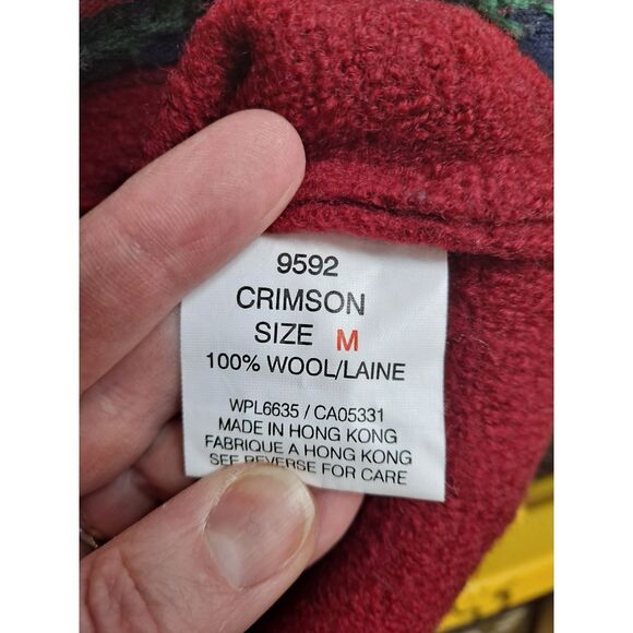 Woolrich Vintage Christmas Vest Holiday‎ Santa Snowman Applique Wool Red Medium - Picture 6 of 10